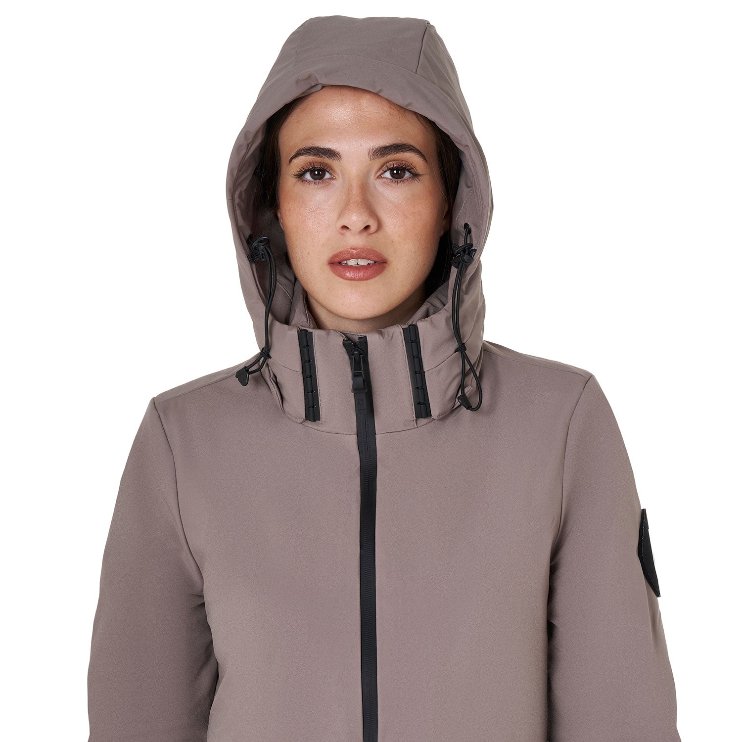 WOMEN'S BASIC LONG PUFFER JACKET BRINDLE (18-1110) / XS