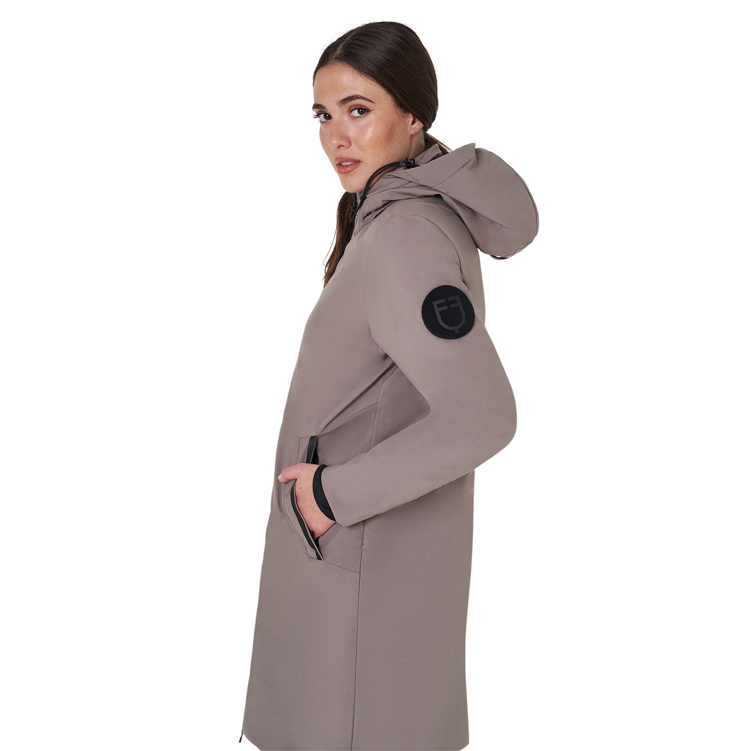 WOMEN'S BASIC LONG PUFFER JACKET BRINDLE (18-1110) / XS