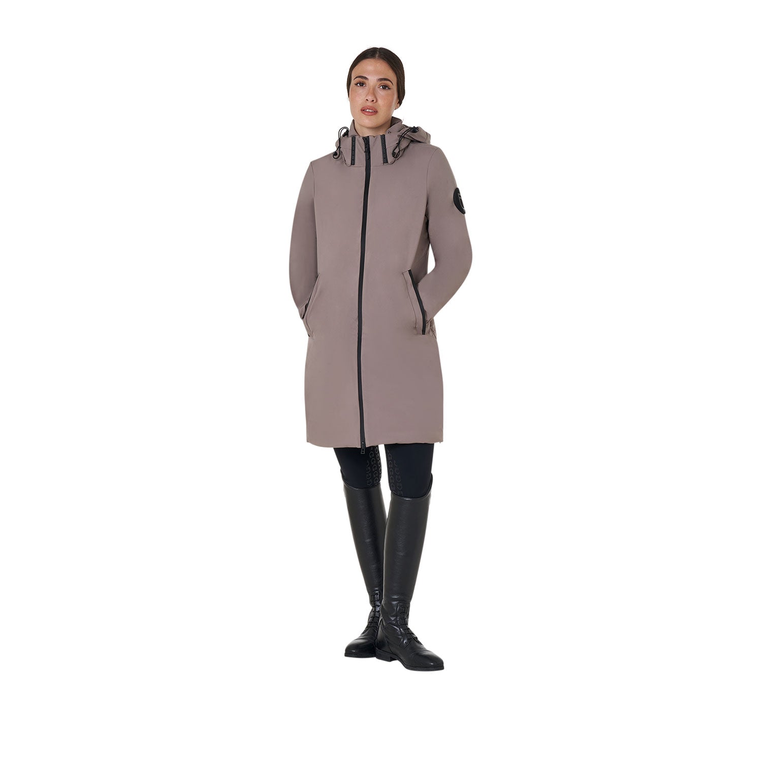 WOMEN'S BASIC LONG PUFFER JACKET BRINDLE (18-1110) / XS