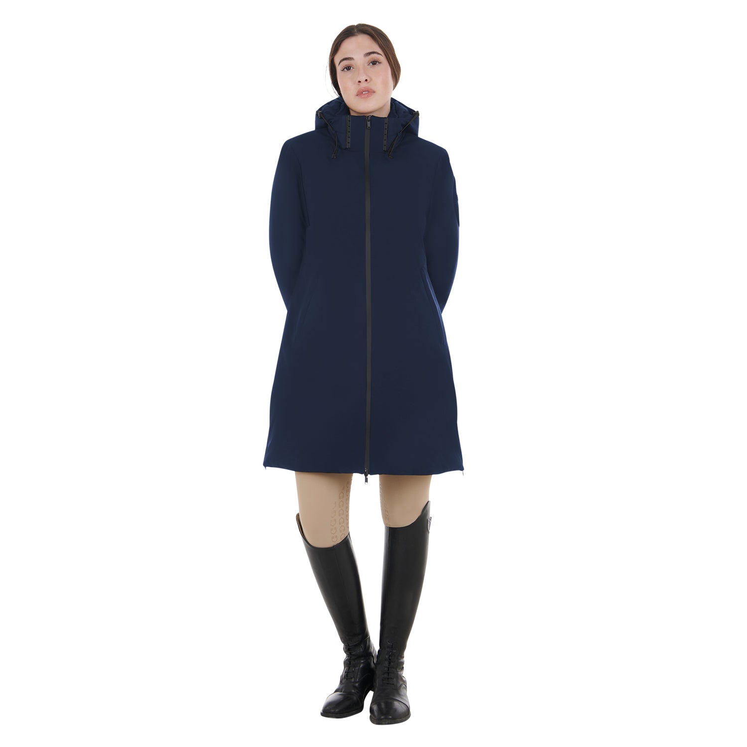 WOMEN'S BASIC LONG PUFFER JACKET NAVY BLAZER (19-3923) / XS
