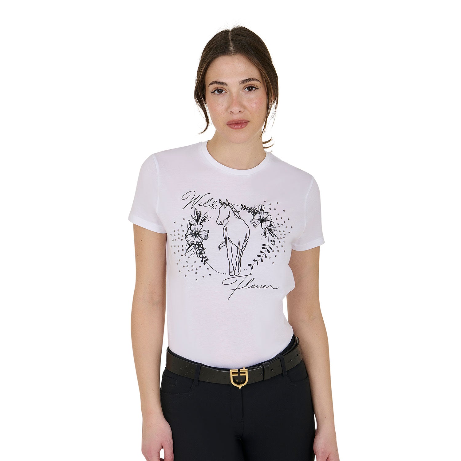 womens wild flower cotton t-shirt