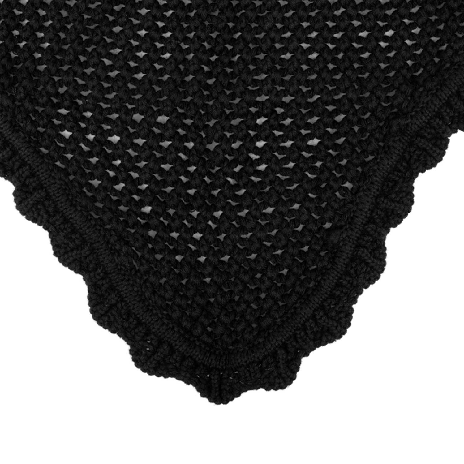 Knitted fly veil with elastic ears BLACK