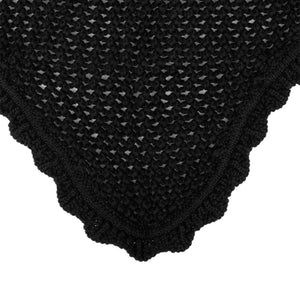 Knitted fly veil with elastic ears BLACK