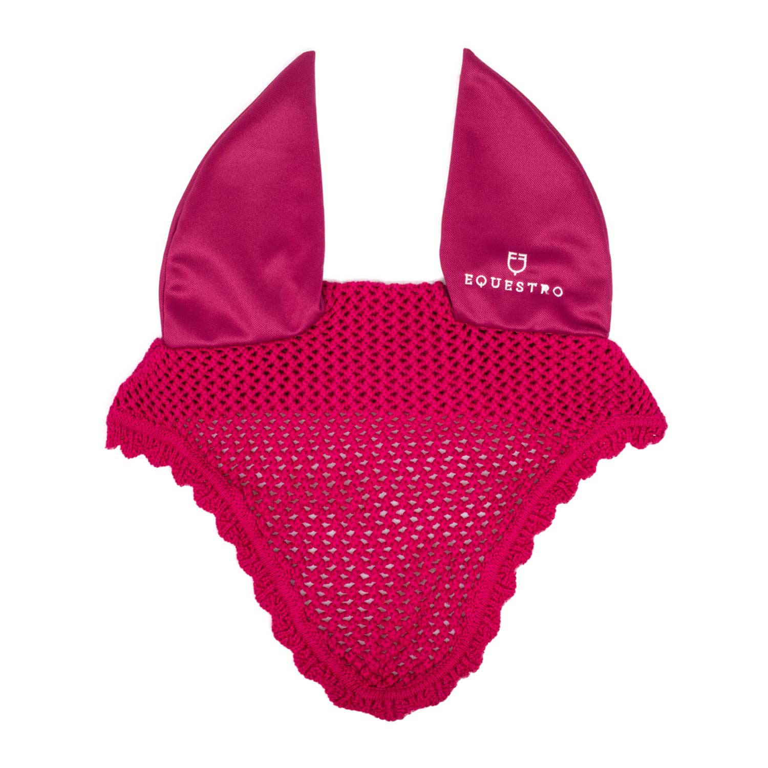 Knitted fly veil with elastic ears FUCSIA