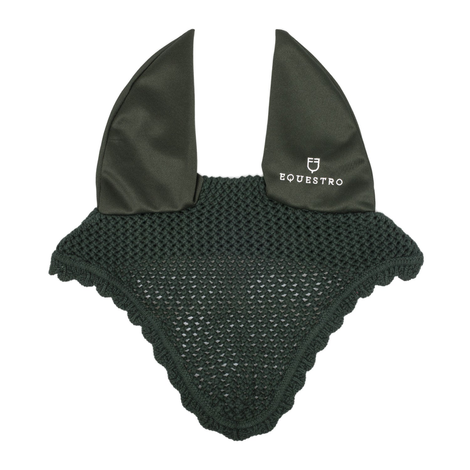 Knitted fly veil with elastic ears GREEN