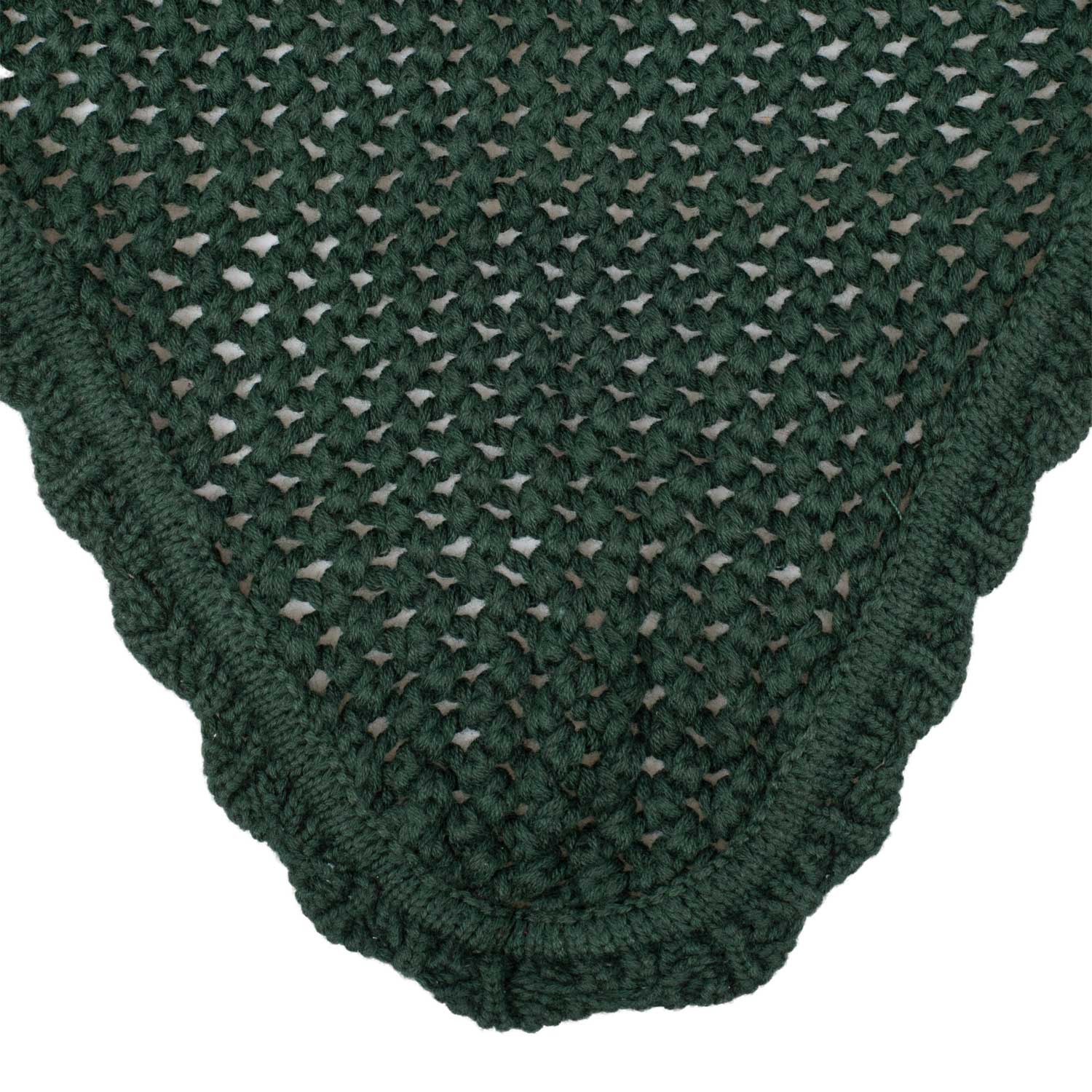 Knitted fly veil with elastic ears GREEN