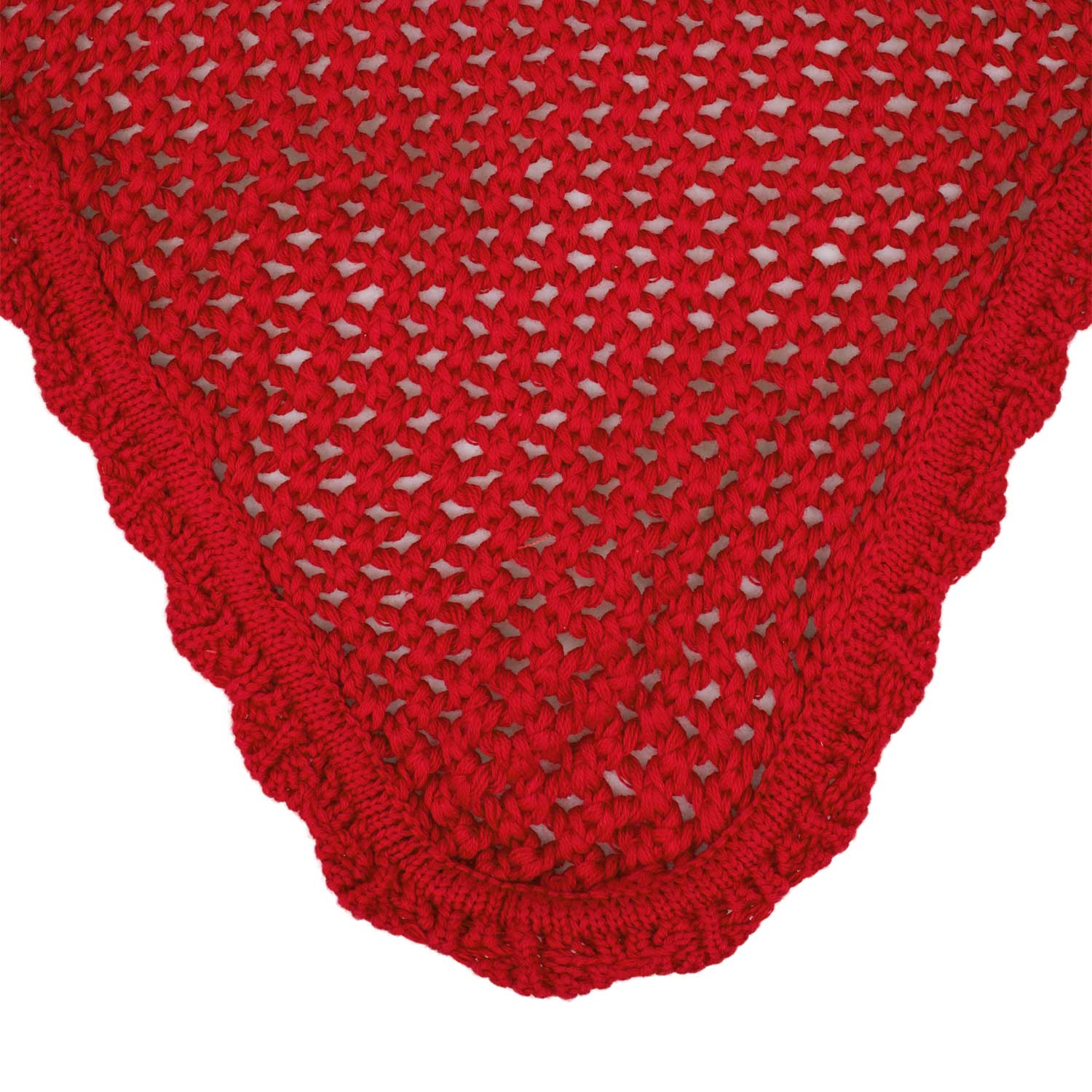 Knitted fly veil with elastic ears RED