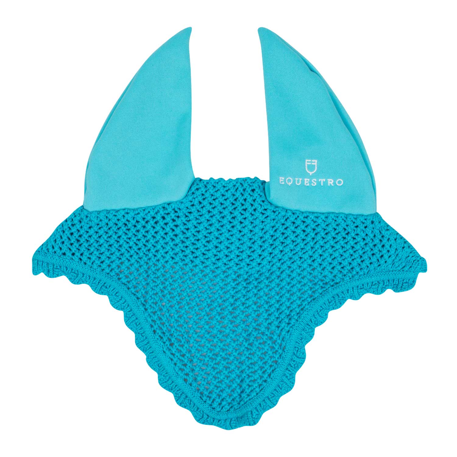 Knitted fly veil with elastic ears TURQUOISE