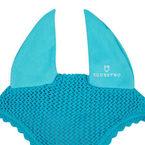 Knitted fly veil with elastic ears TURQUOISE