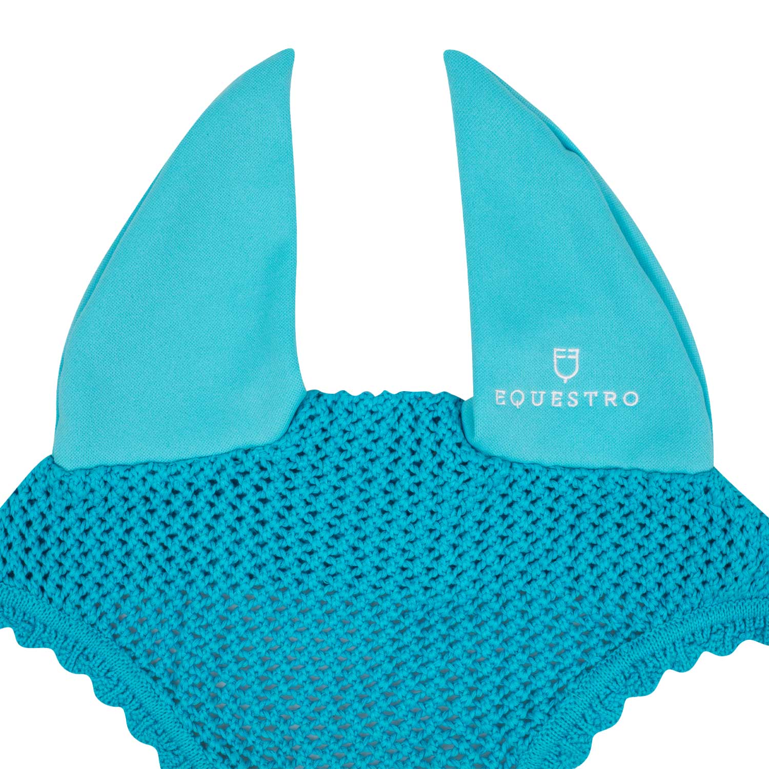Knitted fly veil with elastic ears TURQUOISE