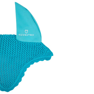 Knitted fly veil with elastic ears TURQUOISE