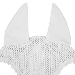 Knitted fly veil with elastic ears WHITE