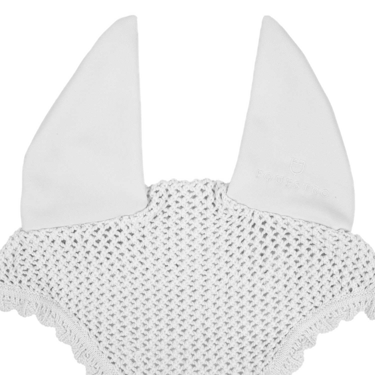 Knitted fly veil with elastic ears WHITE