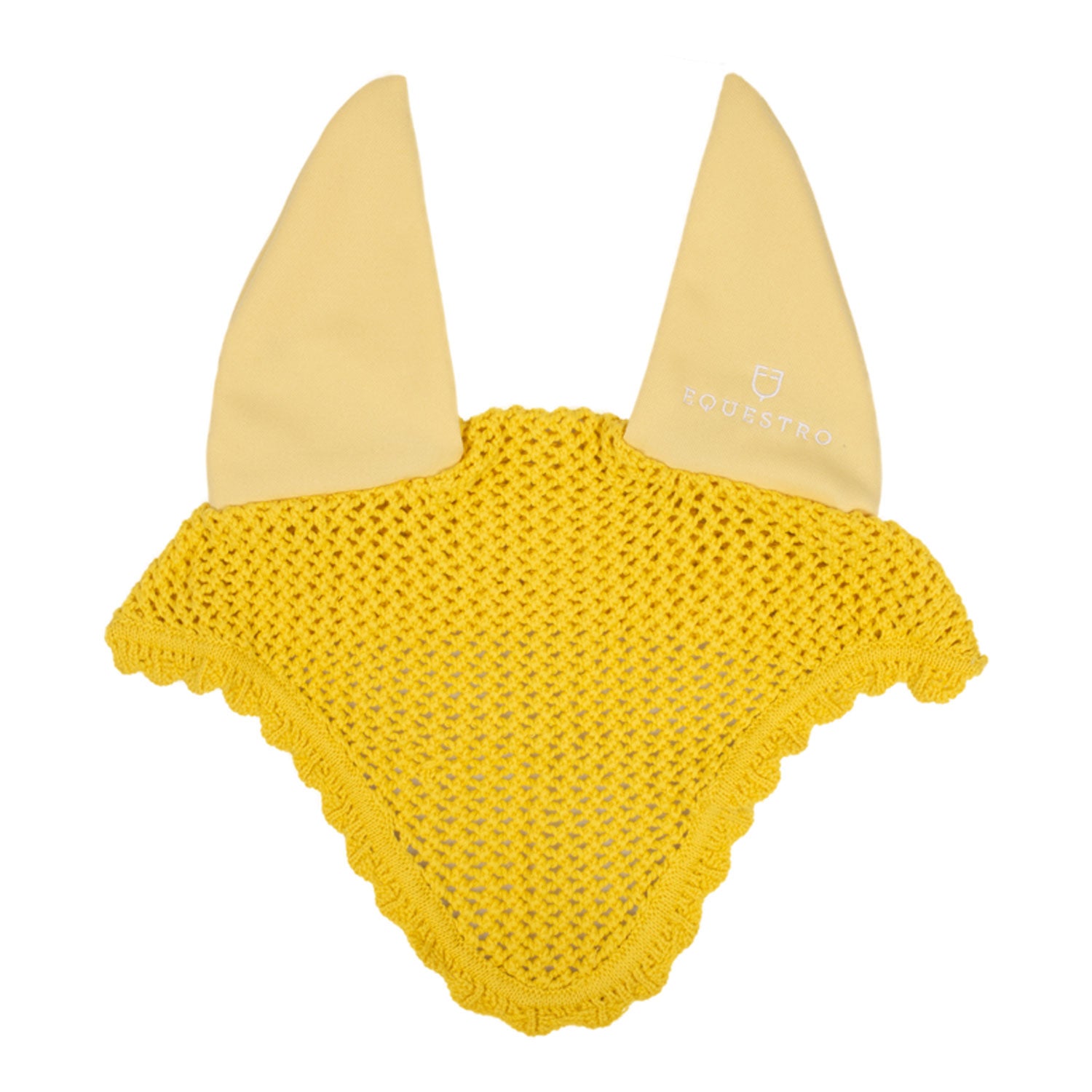 Knitted fly veil with elastic ears YELLOW
