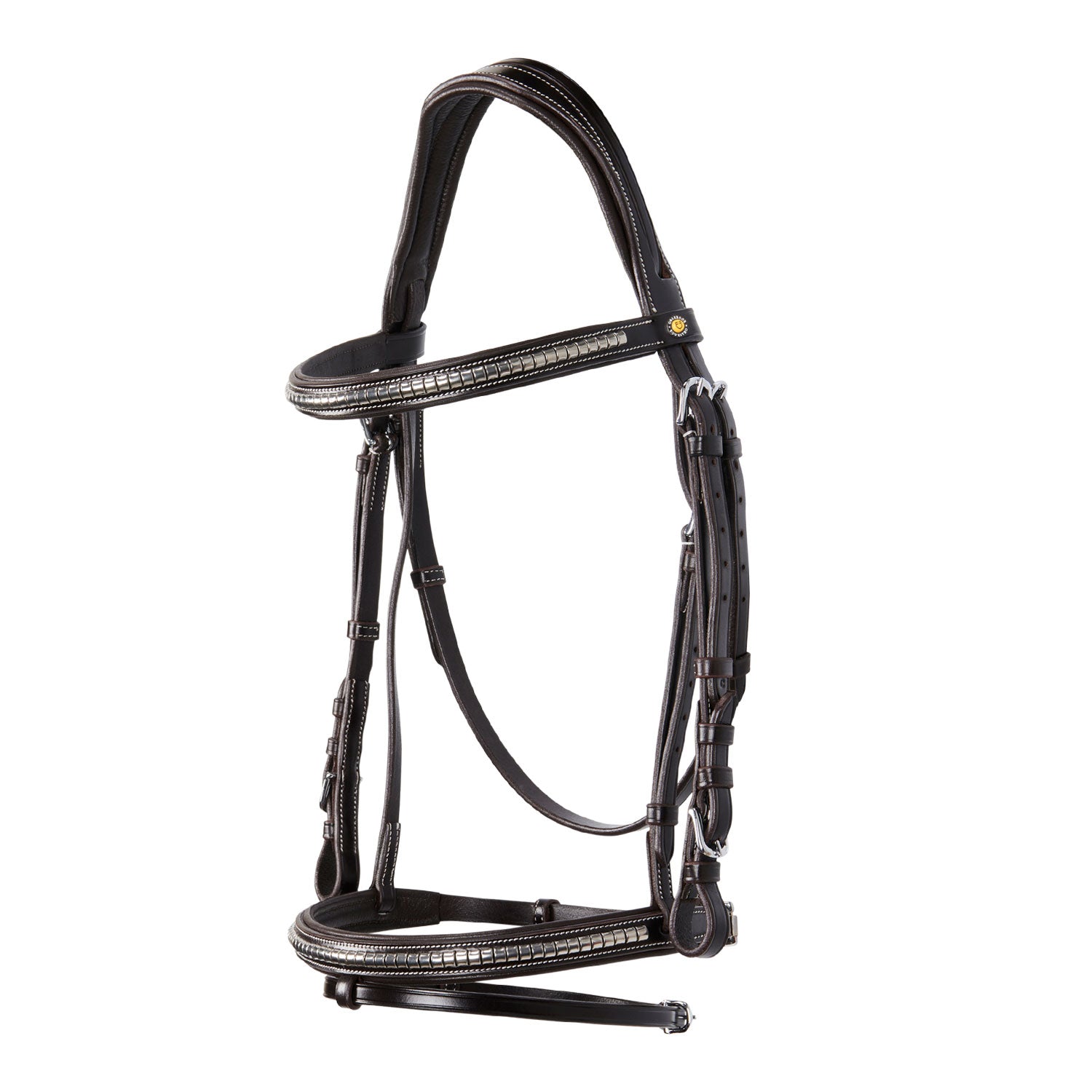 English Headboard In Np Clicher Leather Dark brown / Full