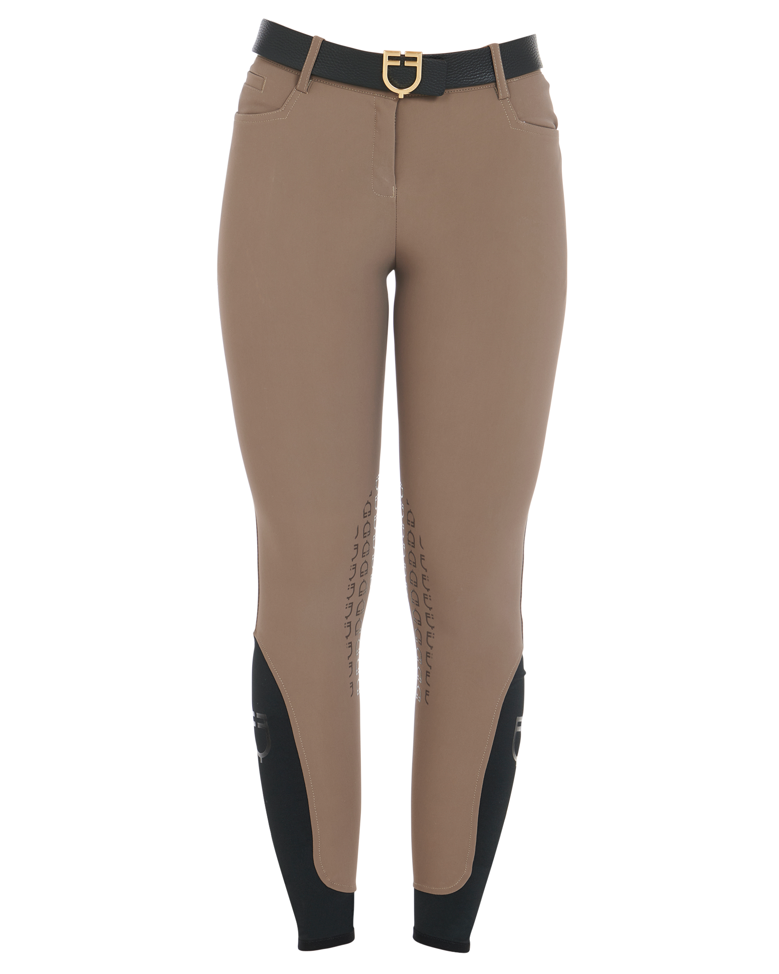 Women's slim fit grip breeches with logo WALNUT (18-1112) / 50