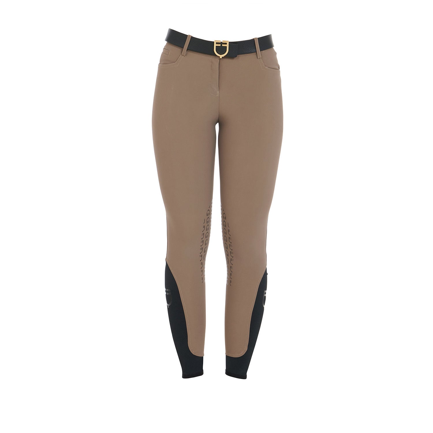 Women's slim fit grip breeches with logo WALNUT (18-1112) / 50