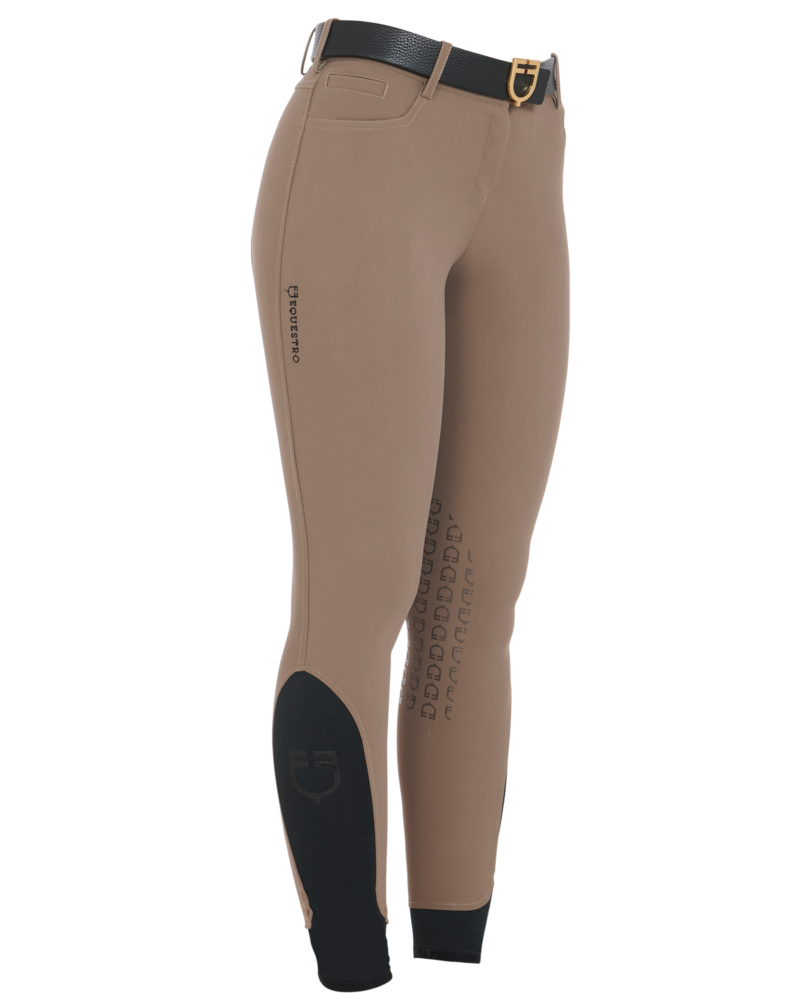 Women's slim fit grip breeches with logo WALNUT (18-1112) / 50