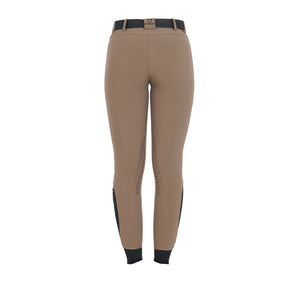 Women's slim fit grip breeches with logo WALNUT (18-1112) / 50
