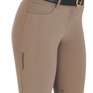 Women's slim fit grip breeches with logo WALNUT (18-1112) / 50