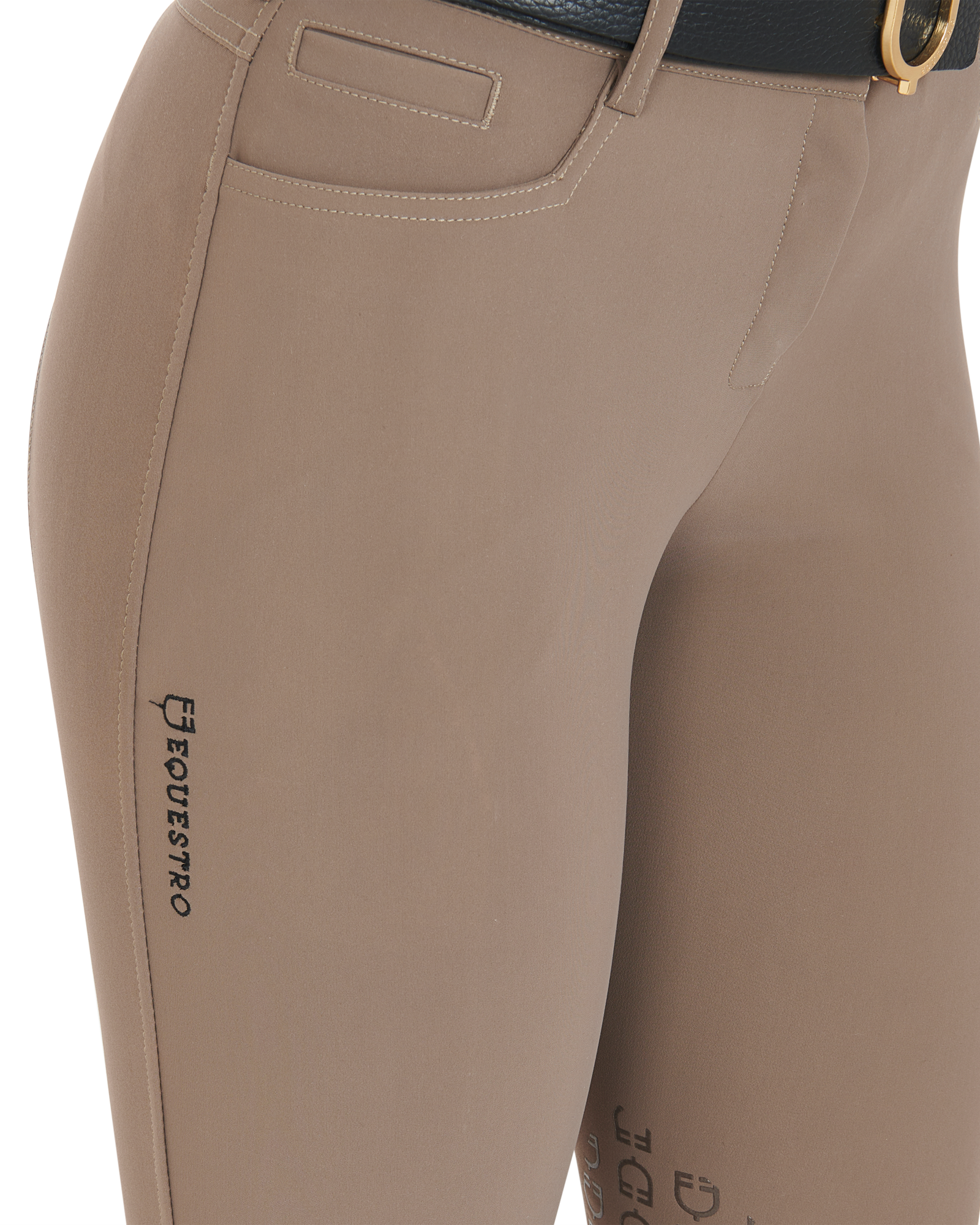 Women's slim fit grip breeches with logo WALNUT (18-1112) / 50