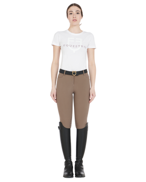 Women's slim fit grip breeches with logo WALNUT (18-1112) / 50