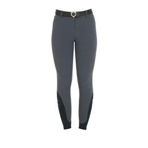 Women's slim fit grip breeches with logo ASPHALT (19-0201) / 50
