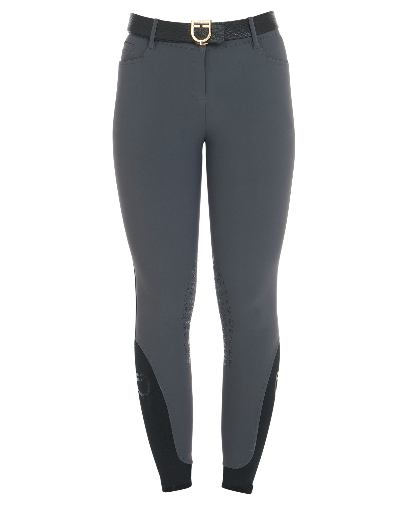Women's slim fit grip breeches with logo ASPHALT (19-0201) / 50