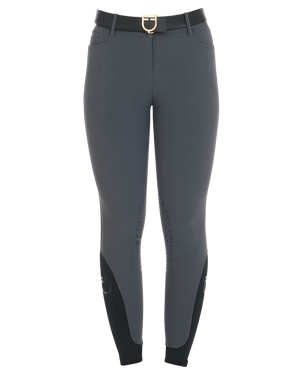 Women's slim fit grip breeches with logo ASPHALT (19-0201) / 50