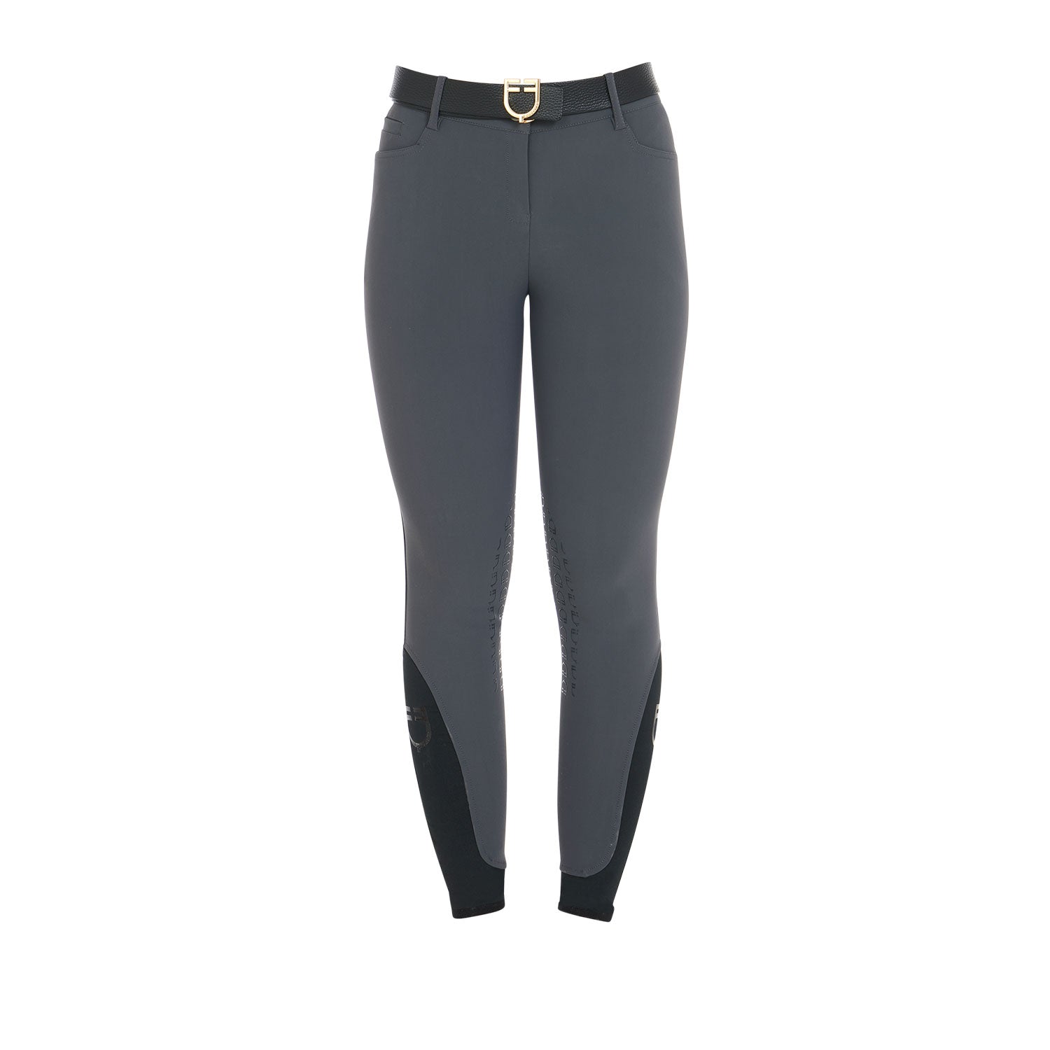 Women's slim fit grip breeches with logo ASPHALT (19-0201) / 50