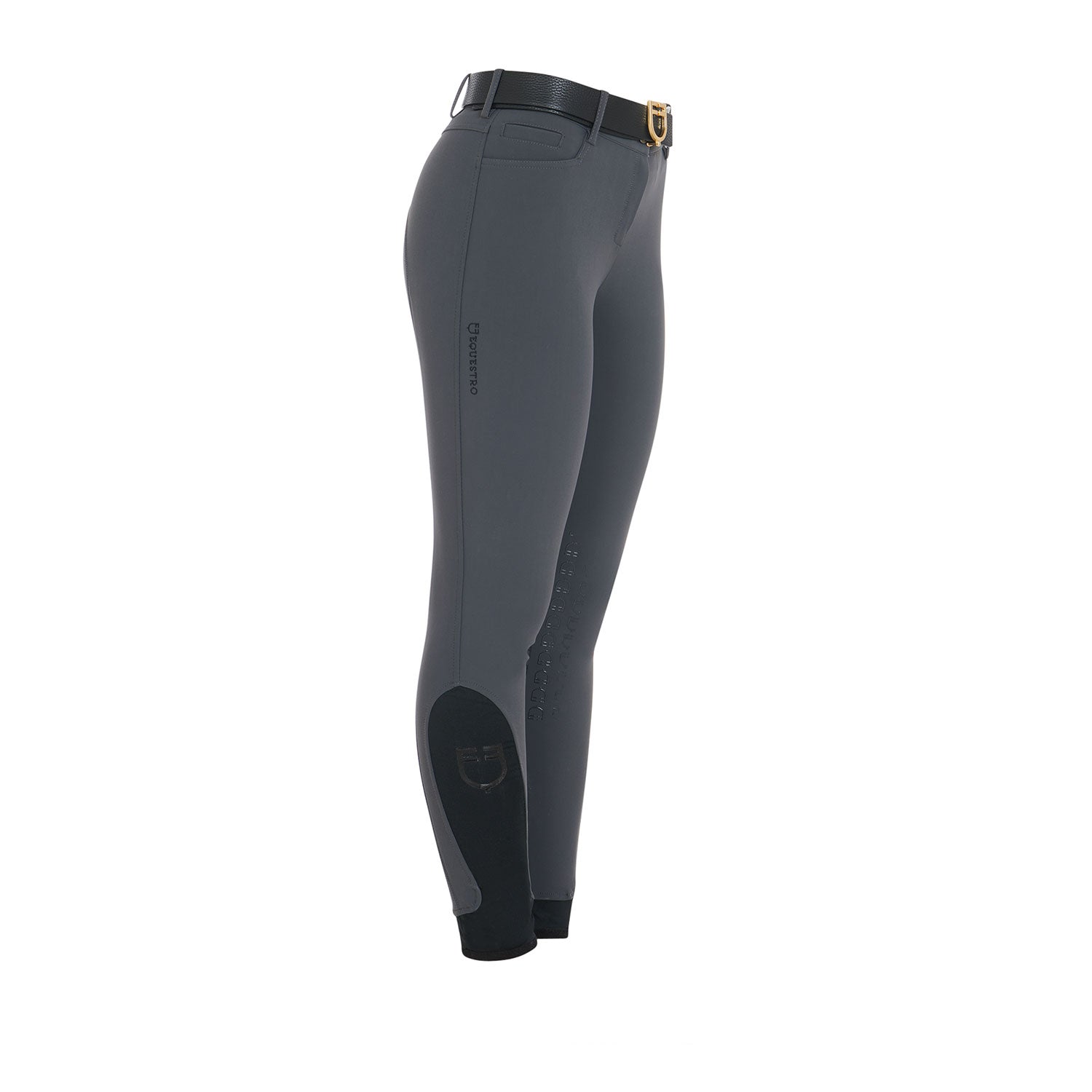 Women's slim fit grip breeches with logo ASPHALT (19-0201) / 50