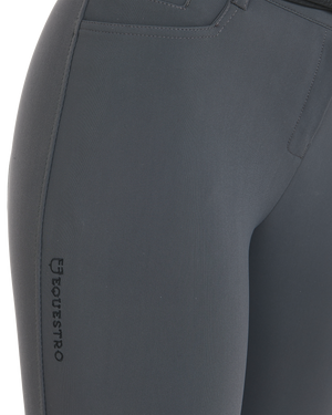 Women's slim fit grip breeches with logo ASPHALT (19-0201) / 50