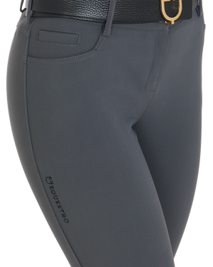 Women's slim fit grip breeches with logo ASPHALT (19-0201) / 50