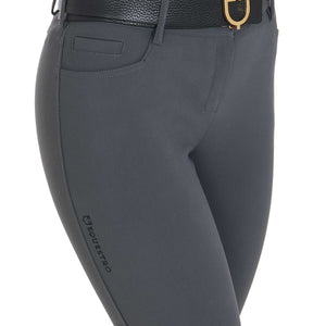 Women's slim fit grip breeches with logo ASPHALT (19-0201) / 50