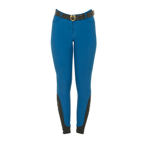 Women's slim fit grip breeches with logo BLUE CORAL (19-4526) / 50