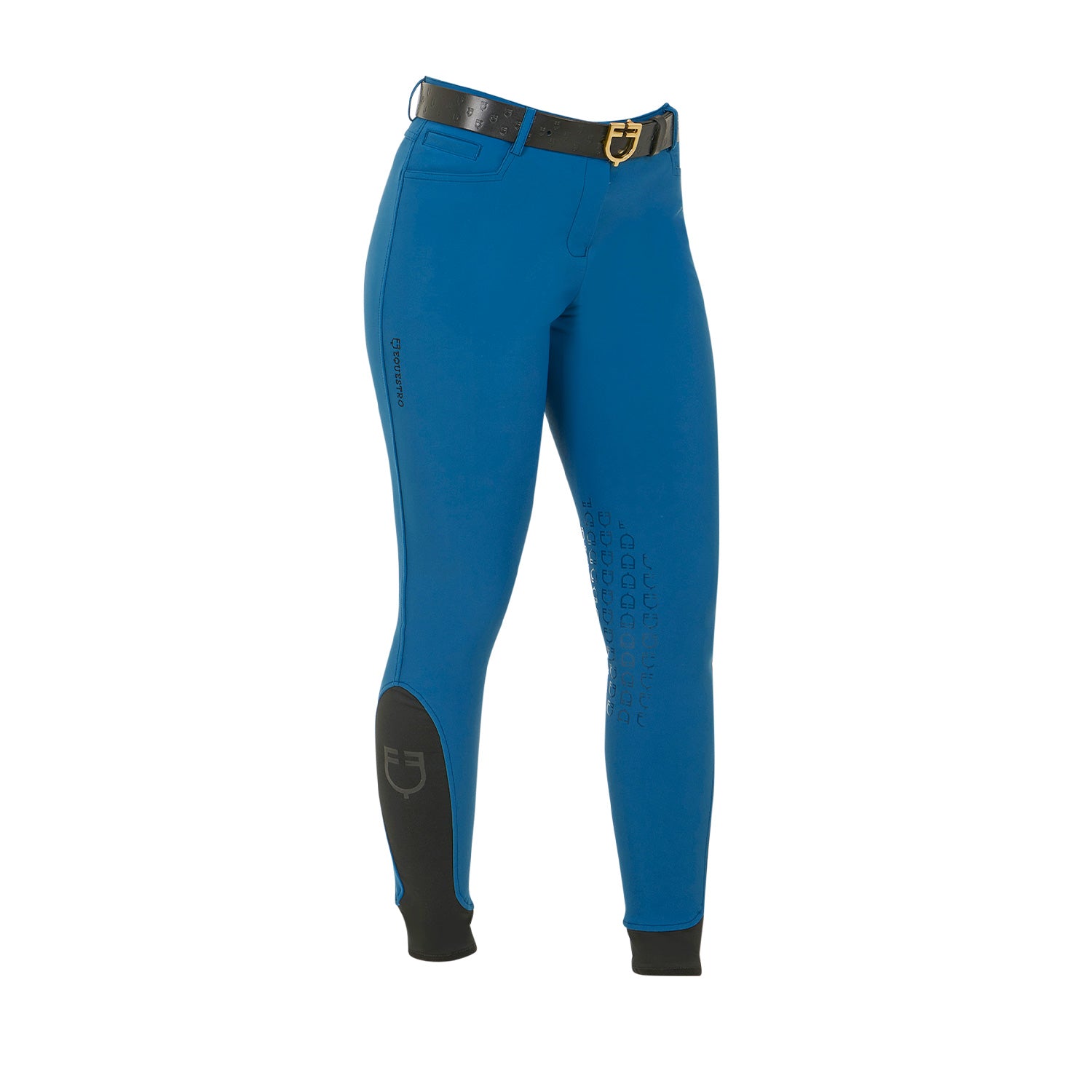 Women's slim fit grip breeches with logo BLUE CORAL (19-4526) / 50