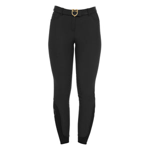 Women's slim fit grip breeches with logo BLACK / 50