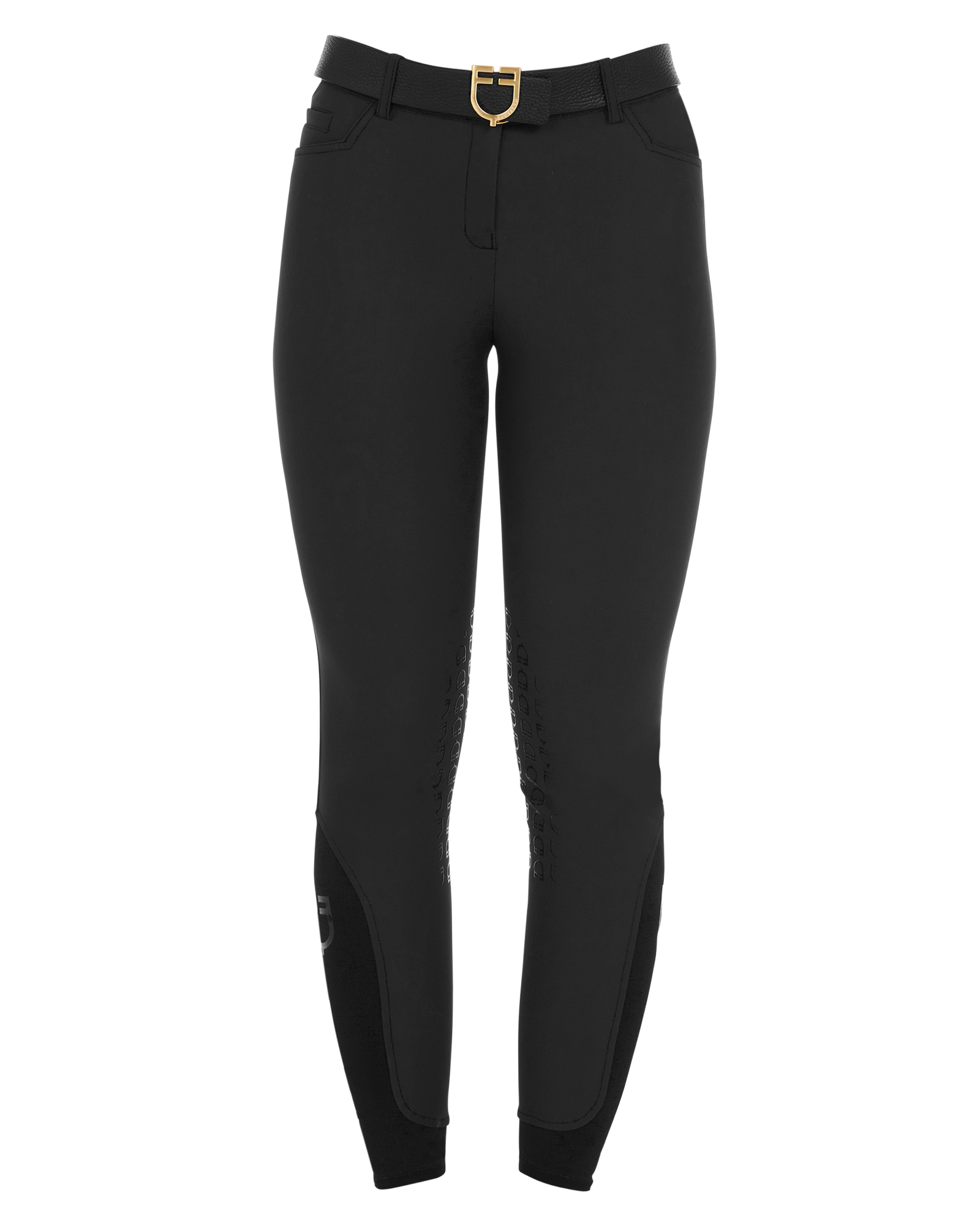 Women's slim fit grip breeches with logo BLACK / 50