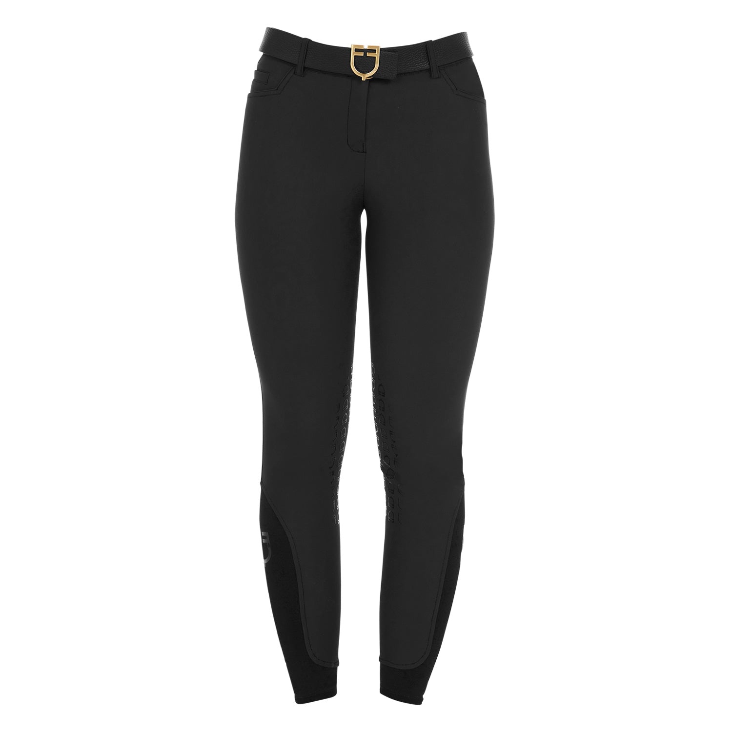 Women's slim fit grip breeches with logo BLACK / 50