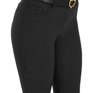 Women's slim fit grip breeches with logo BLACK / 50