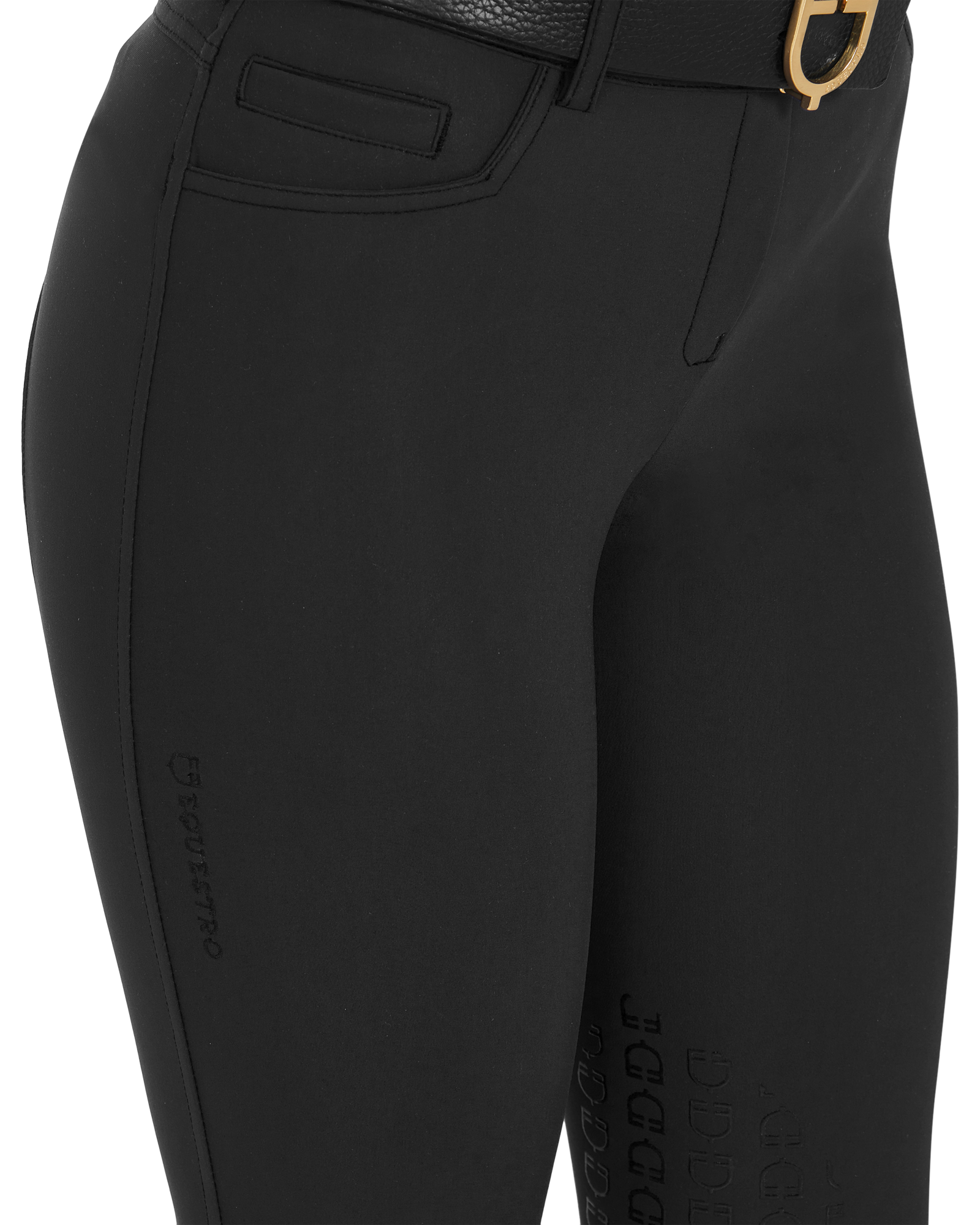 Women's slim fit grip breeches with logo BLACK / 50