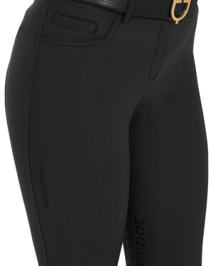 Women's slim fit grip breeches with logo BLACK / 50