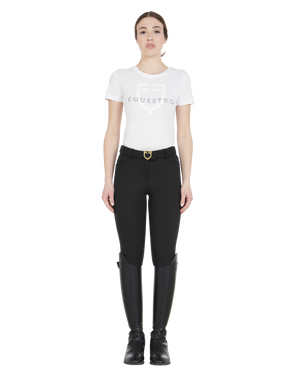 Women's slim fit grip breeches with logo BLACK / 50