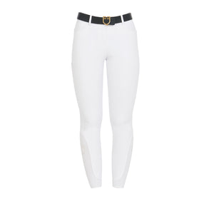 Women's slim fit grip breeches with logo WHITE / 50