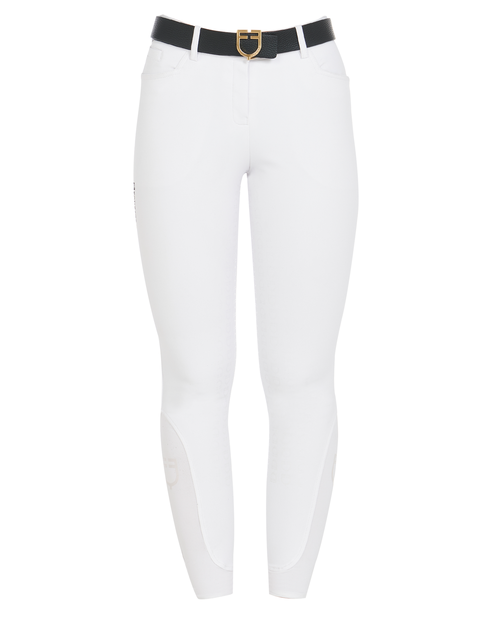 Women's slim fit grip breeches with logo WHITE / 50