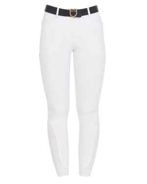 Women's slim fit grip breeches with logo WHITE / 50