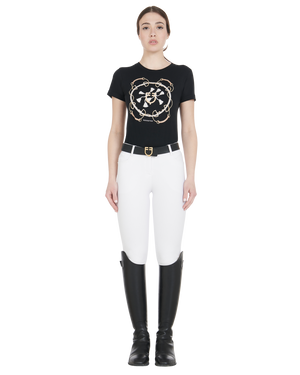 Women's slim fit grip breeches with logo WHITE / 50