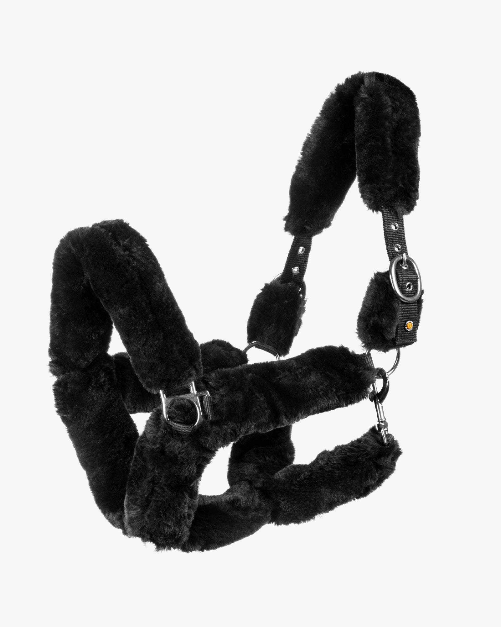 polypropilene halter with faux sheepskin coating