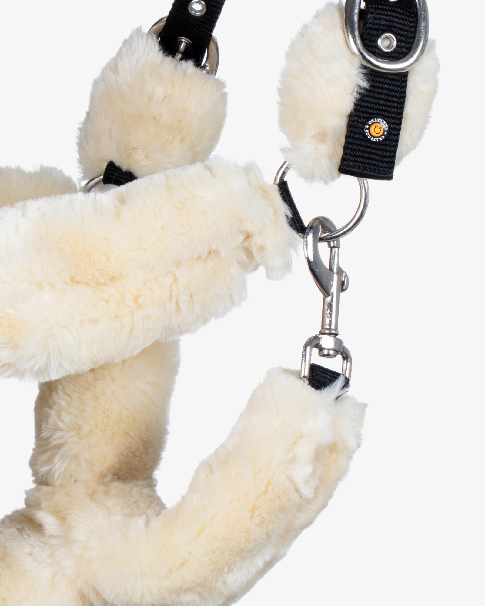 polypropilene halter with faux sheepskin coating