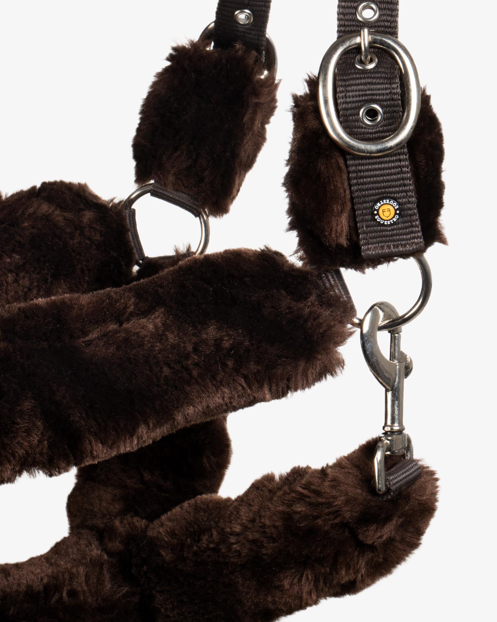 polypropilene halter with faux sheepskin coating